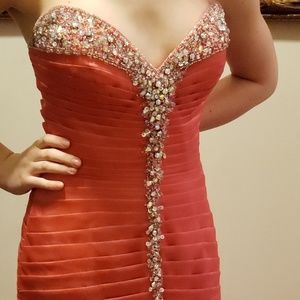 Pink Prom Dress Tony Bowls Crystals Sweetheart nk